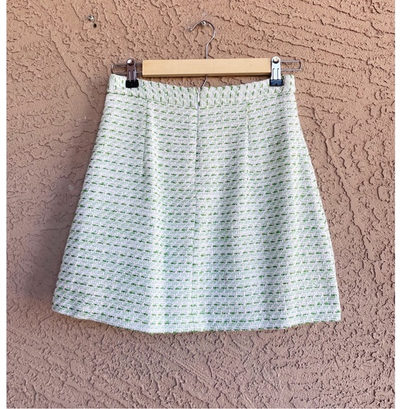 ZARA SET 2 Pc Co-Ord Suit Mint Green Textured Tweed Blazer & Pleated Mini Skirt - Picture 16 of 17